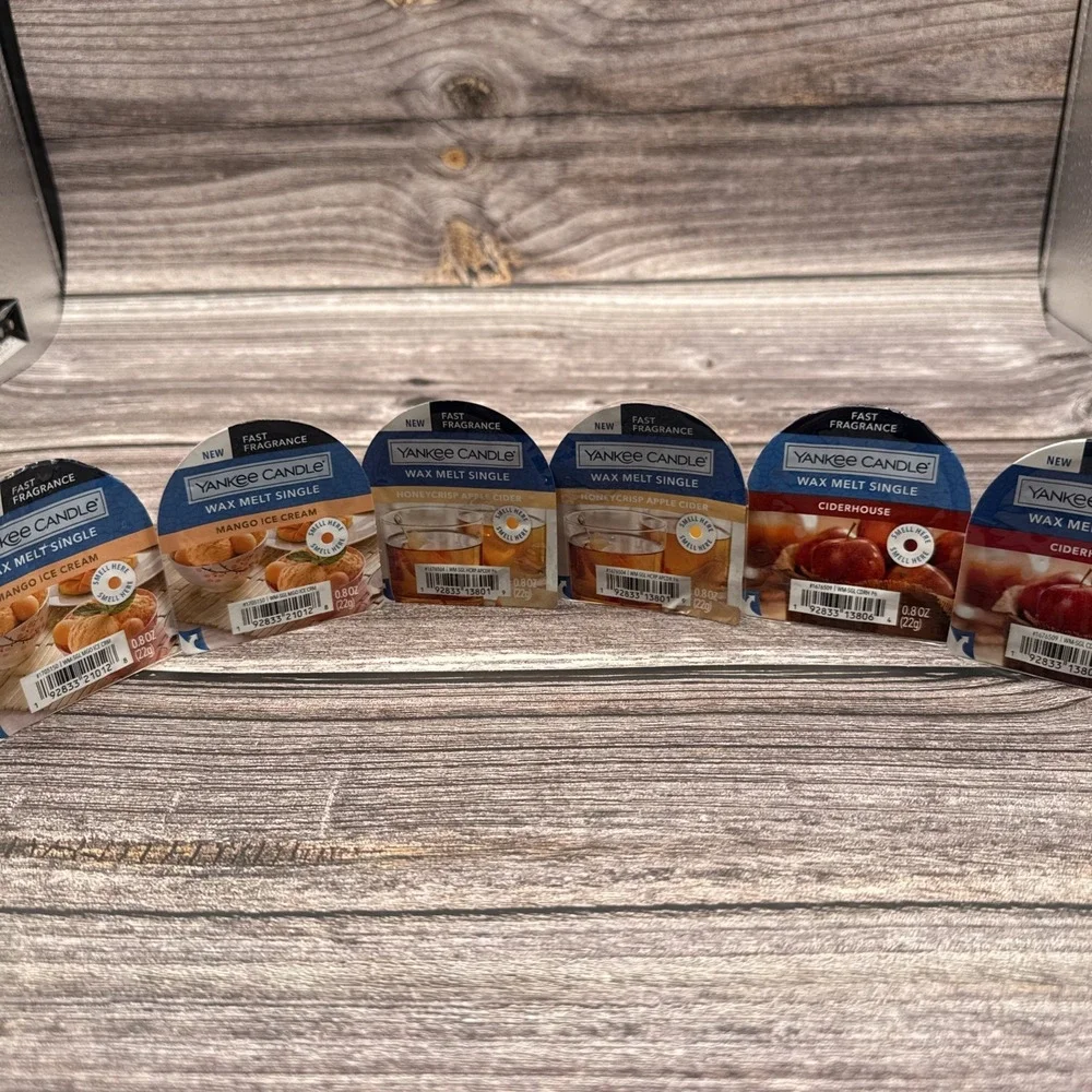 Yankee Candle Wax Melt Singles Lot 6 pc Apple Cider Mango Cider House